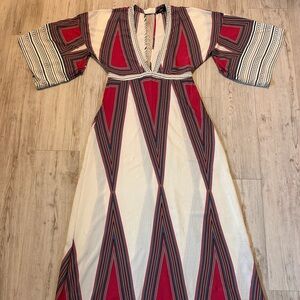 Lulus Montecito Cream Print Maxi Dress in size medium